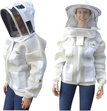 Load image into Gallery viewer, Oz Armour Double Layer Mesh Ventilated Beekeeping Jacket With Fencing and Round Hat Veil
